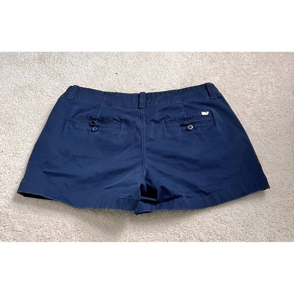 Vineyard vines Navy Blue Chino Shorts with Back Button Pockets Size 2 - Picture 3 of 4
